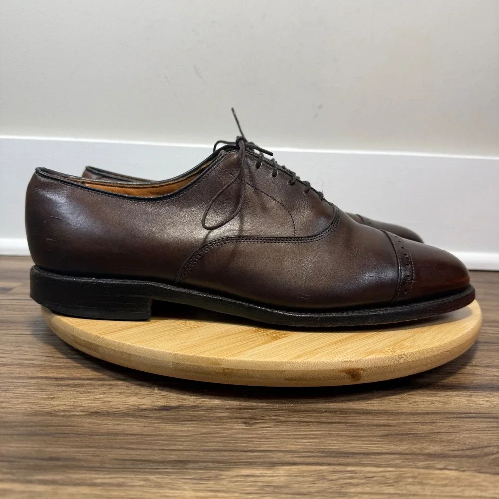 Allen Edmonds Byron Oxford Mens 10.5 C Brown Cap Toe Brogue 14380